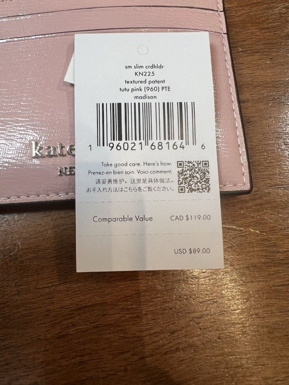 Kate Spade New York Madison Small Slim Card Holder Tutu Pink MSRP: $89 NWT - Picture 6 of 6